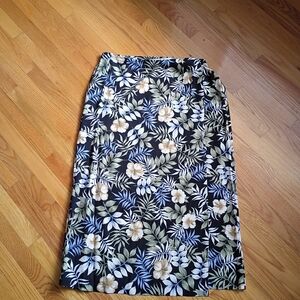 Coldwater Creek Womens Tropical Print Silk Wrap Skirt  XL